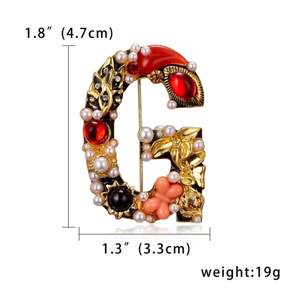 ⚜️ Trebndy Gold and Red Brooch with Pearl Accents - Picture 9 of 9